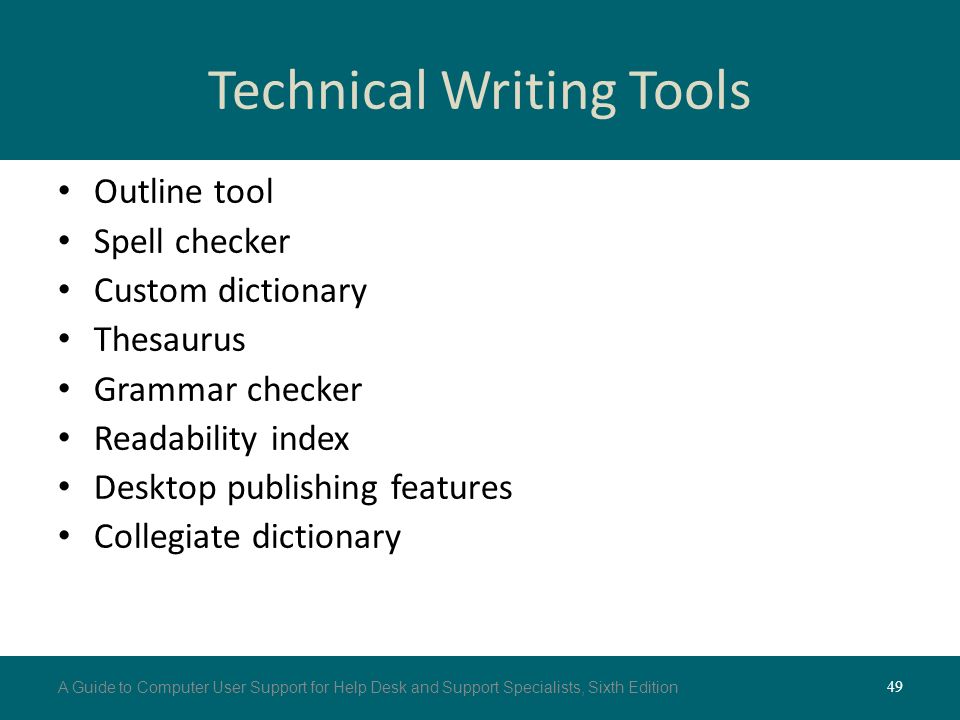 Technical writing thesaurus